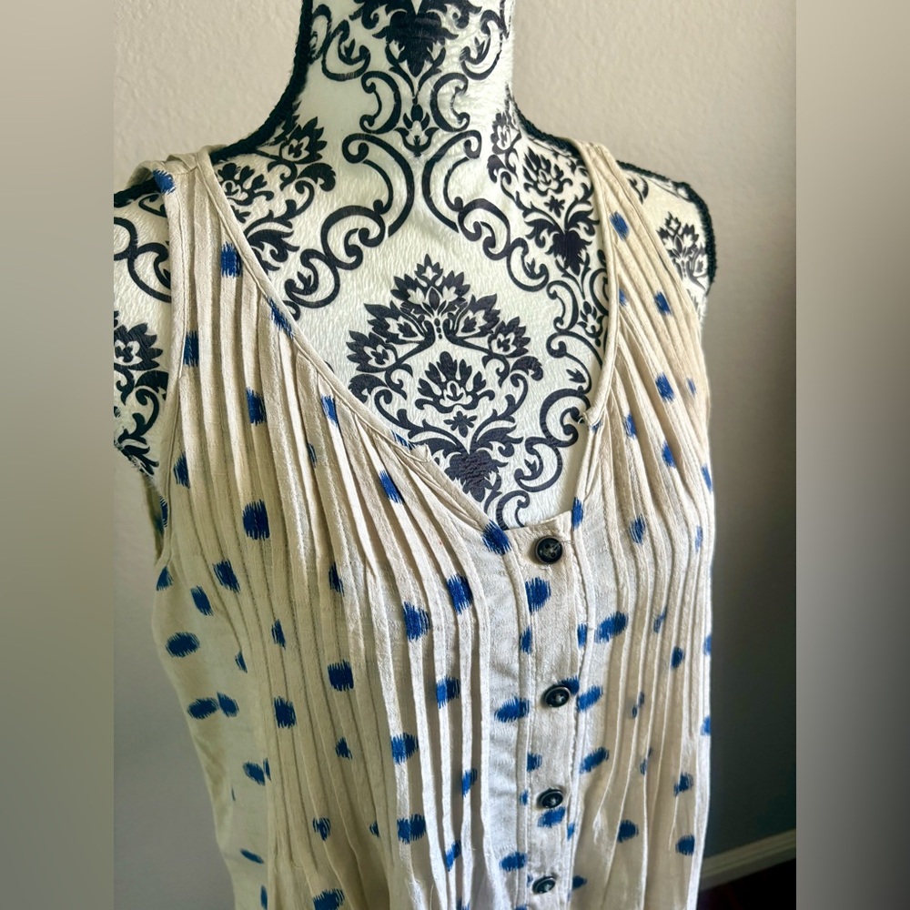 MAEVE Saona Polka Dot Button-Down Sleeveless Top - Picture 5 of 9